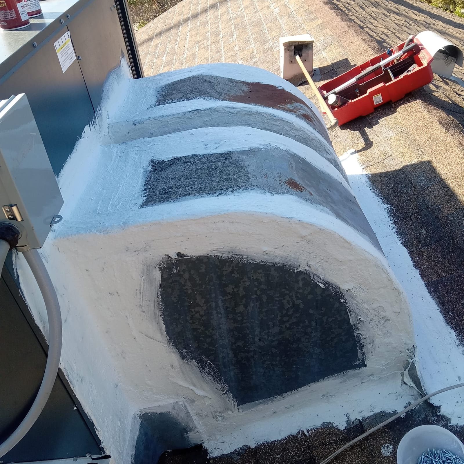 Rooftop ductwork with protective coating